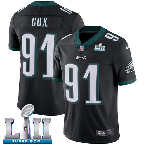 Youth Philadelphia Eagles #91 Cox Black Limited 2018 Super Bowl NFL Jerseys->youth nfl jersey->Youth Jersey